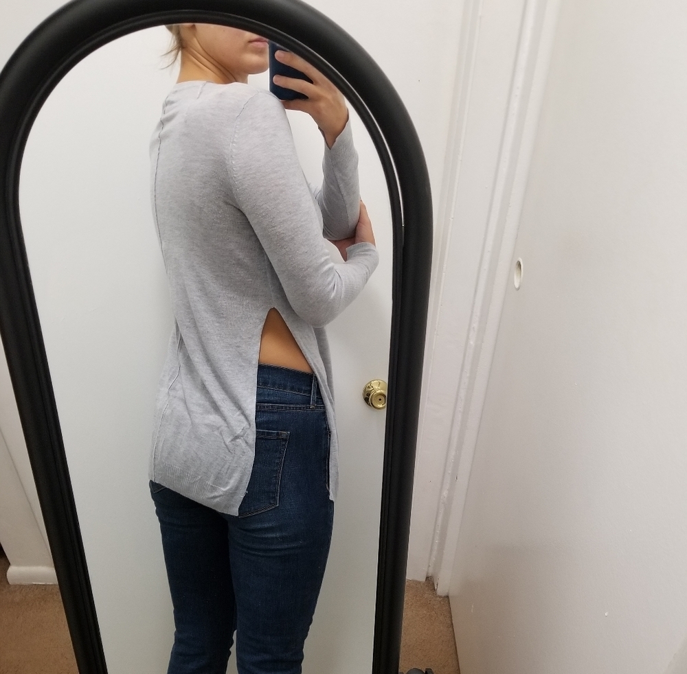 Zara: Long Knit Side Slit Sweater - Picture 8 of 8